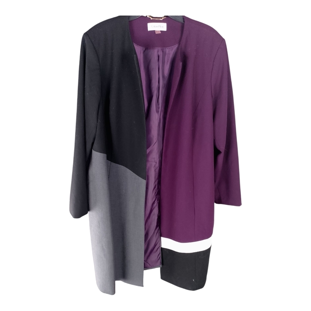 Calvin Klein Black and Purple Blazer with Modern Tailoring Size 22W - Picture 4 of 5